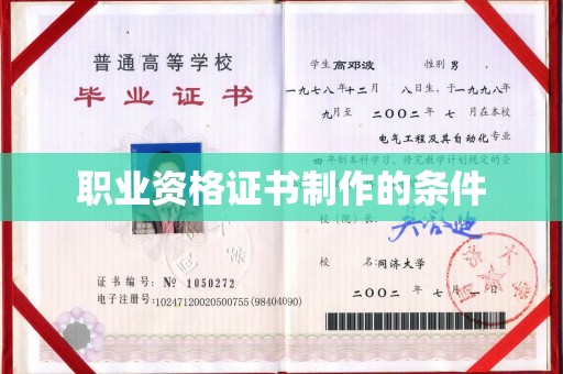 马龙职业资格证书制作的条件